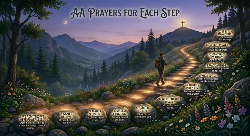 Aa prayers for each step